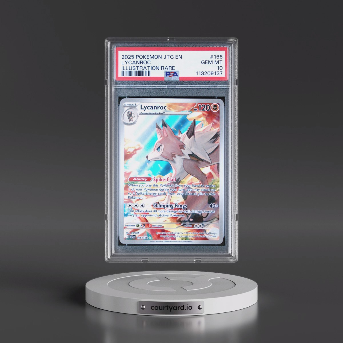 2025 Pokémon Jtg EN-Journey Together #166 Lycanroc - Illustration Rare (PSA 10 GEM MINT)