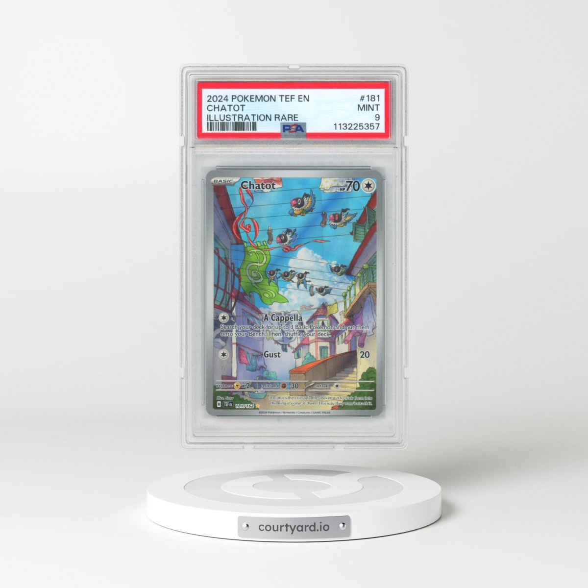 2024 Pokémon Tef EN-Temporal Forces #181 Chatot - Illustration Rare (PSA 9 MINT)