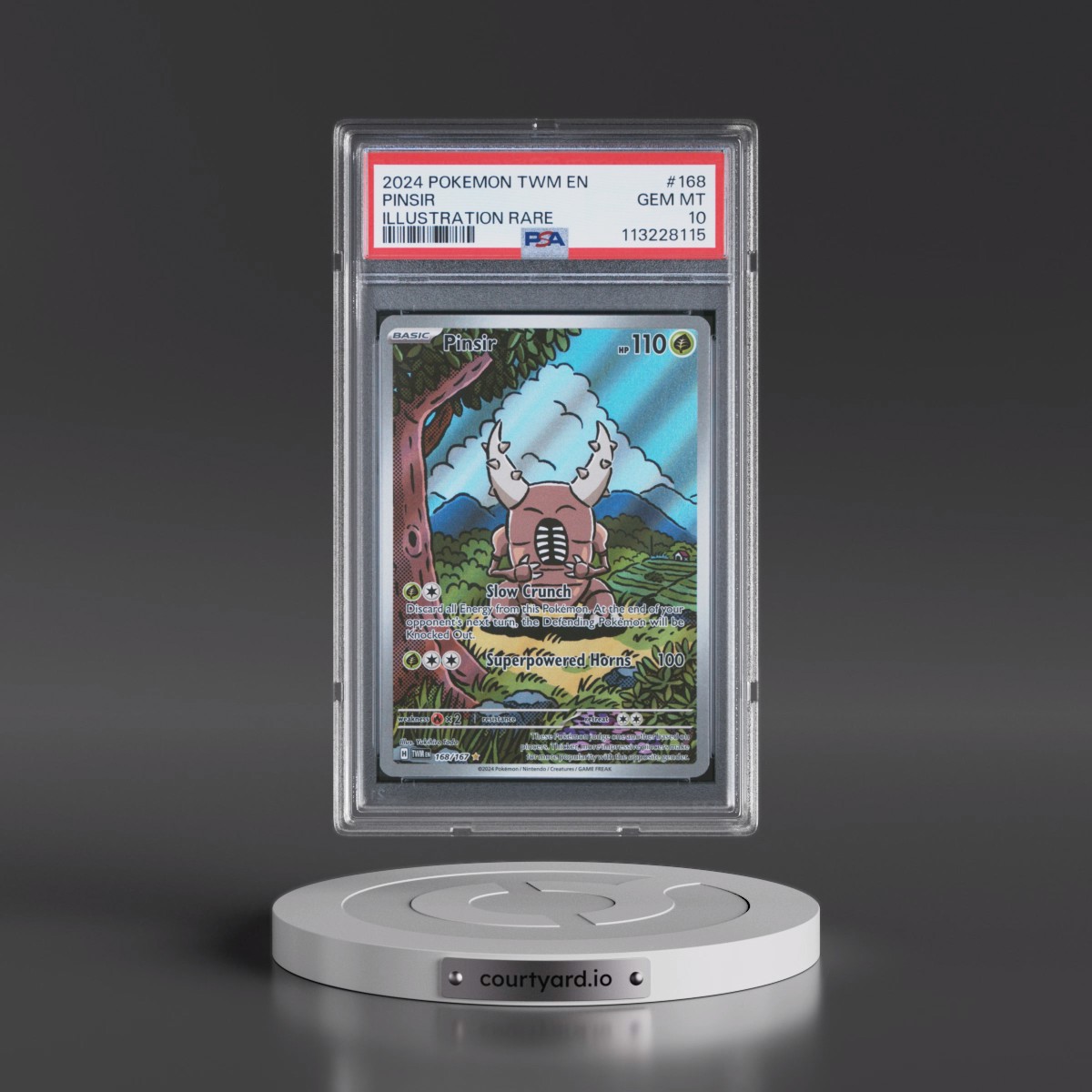 2024 Pokémon Twm EN-Twilight Masquerade #168 Pinsir - Illustration Rare (PSA 10 GEM MINT)