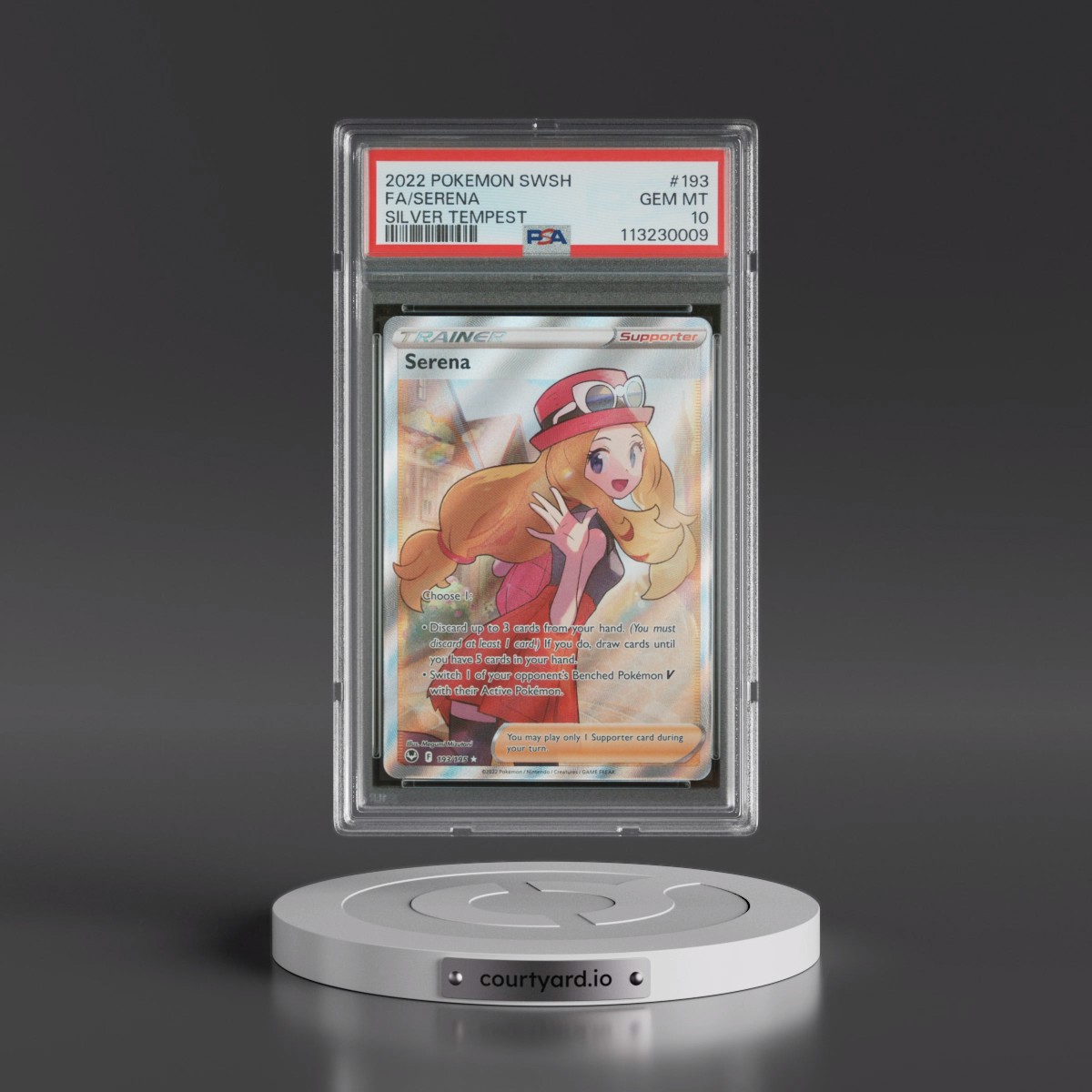 2022 Pokémon Sword & Shield Silver Tempest #193 Serena - Full Art (PSA 10 GEM MINT)