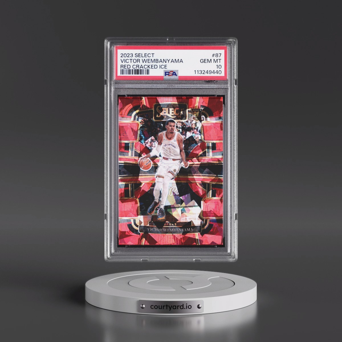 2023 Panini Select #87 Victor Wembanyama - Red Cracked Ice (PSA 10 GEM MINT)