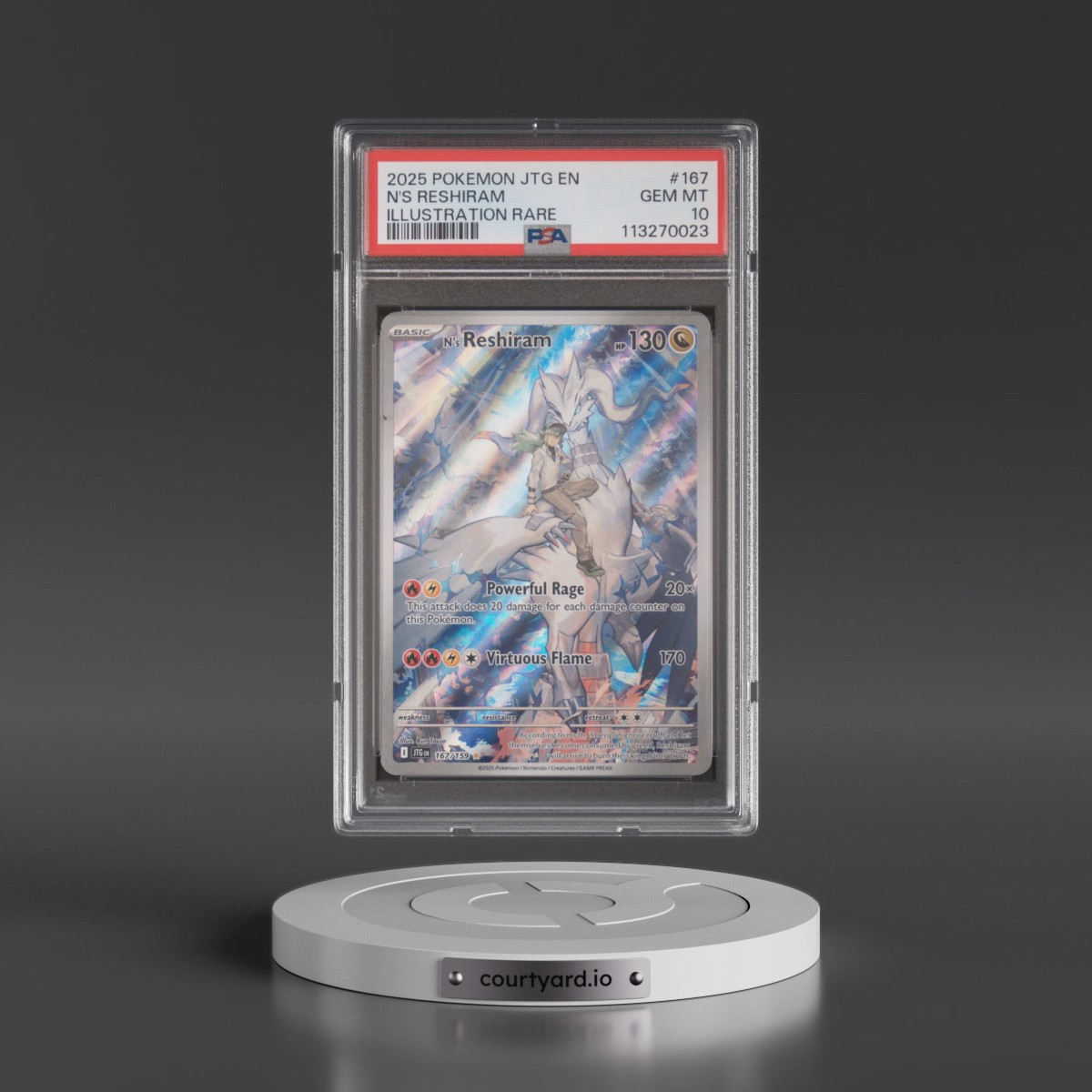 2025 Pokémon Jtg EN-Journey Together #167 N's Reshiram - Illustration Rare (PSA 10 GEM MINT)