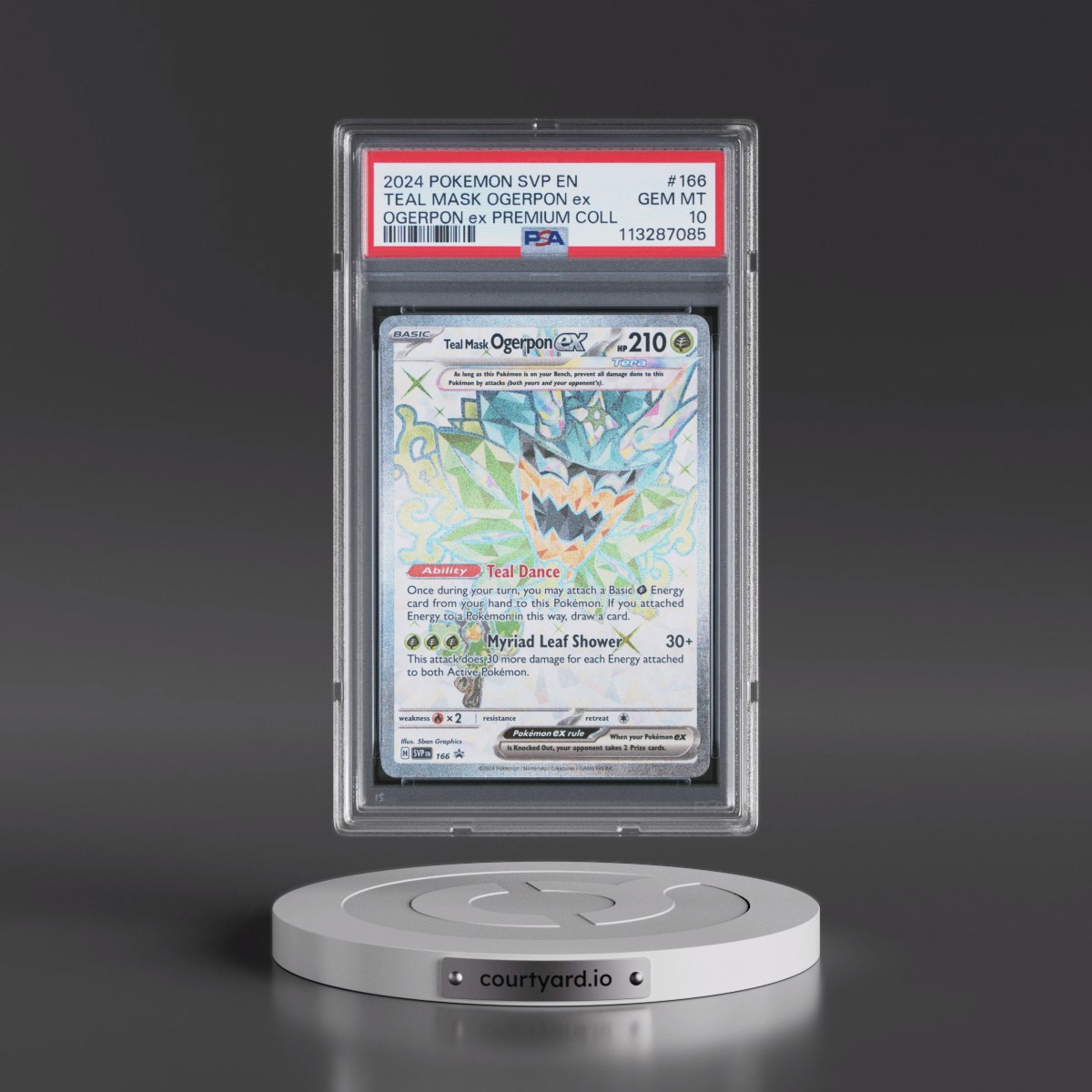 2024 Pokémon Svp EN-SV Black Star Promo #166 Teal Mask Ogerpon EX - Holo Ogerpon EX Premium Collection (PSA 10 GEM MINT)