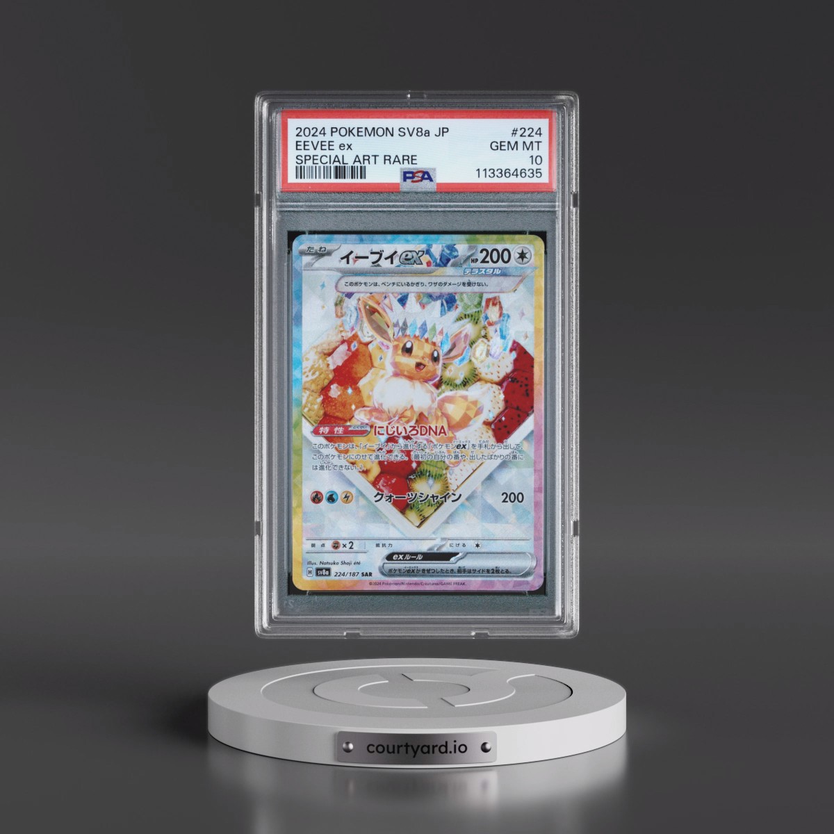 2024 Pokémon Sv8a-Terastal Fest EX #224 Eevee EX - Holo Special Art Rare (PSA 10 GEM MINT)