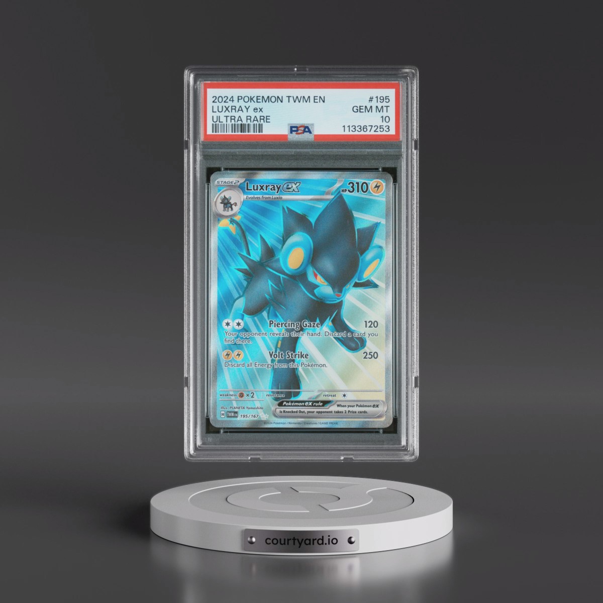 2024 Pokémon Twm EN-Twilight Masquerade #195 Luxray EX - Holo Ultra Rare (PSA 10 GEM MINT)