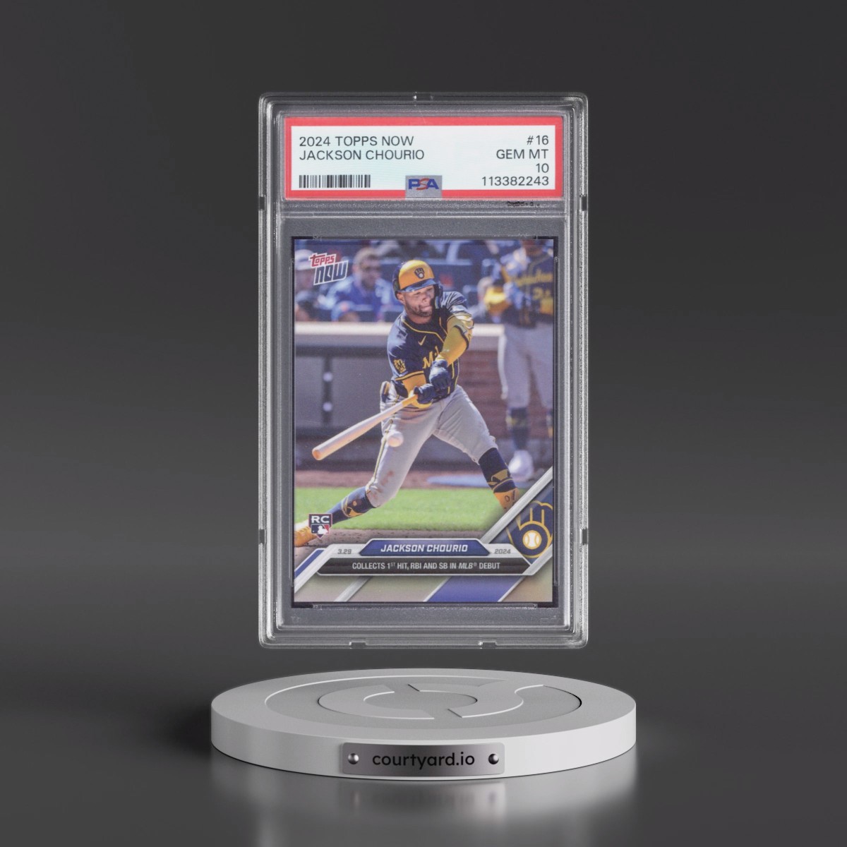 2024 Topps Now #16 Jackson Chourio (PSA 10 GEM MINT)