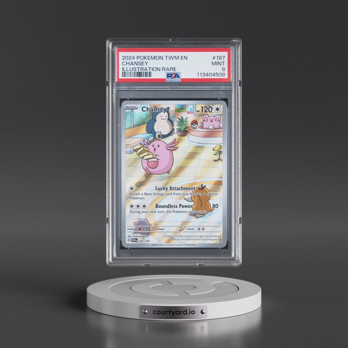 2024 Pokémon Twm EN-Twilight Masquerade #187 Chansey - Illustration Rare (PSA 9 MINT)