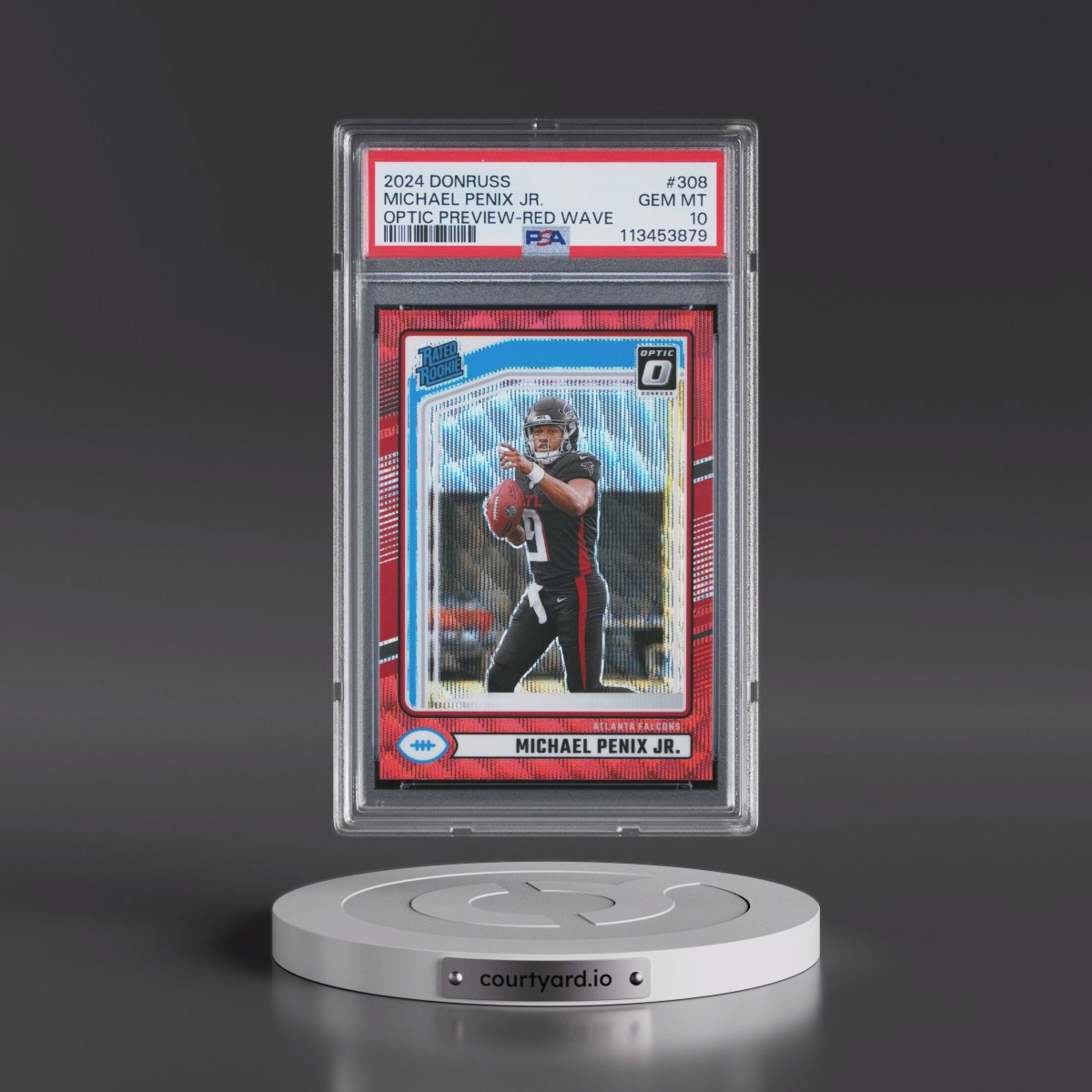 2024 Panini Donruss #308 Michael Penix Jr. - Optic Preview-Red Wave (PSA 10 GEM MINT)