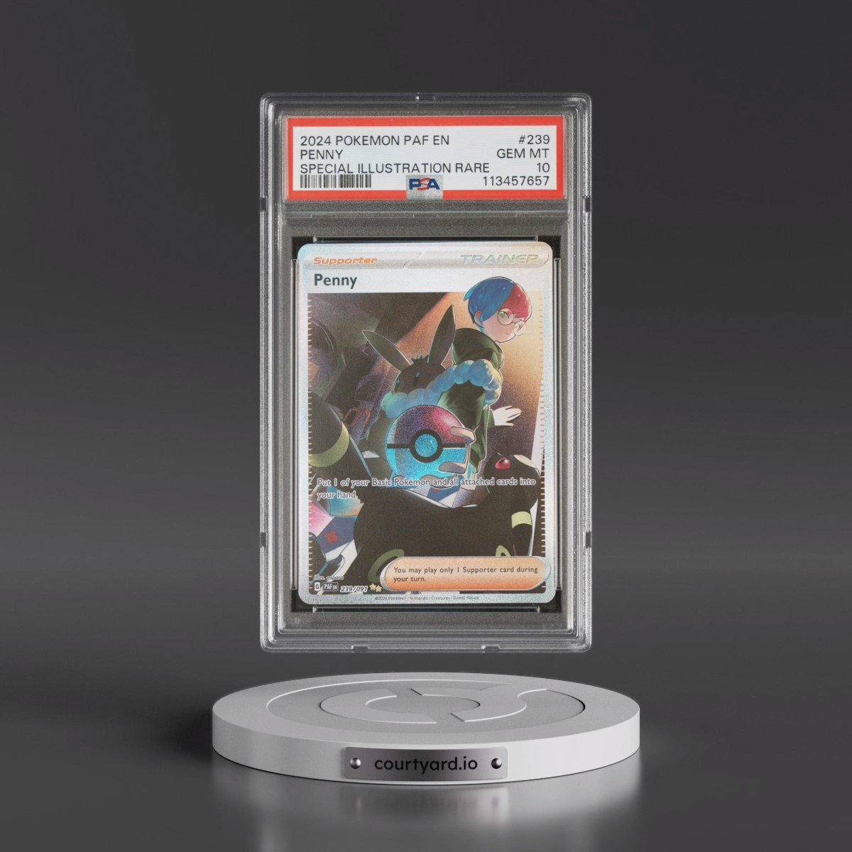 2024 Pokémon Paf EN-Paldean Fates #239 Penny - Special Illustration Rare (PSA 10 GEM MINT)