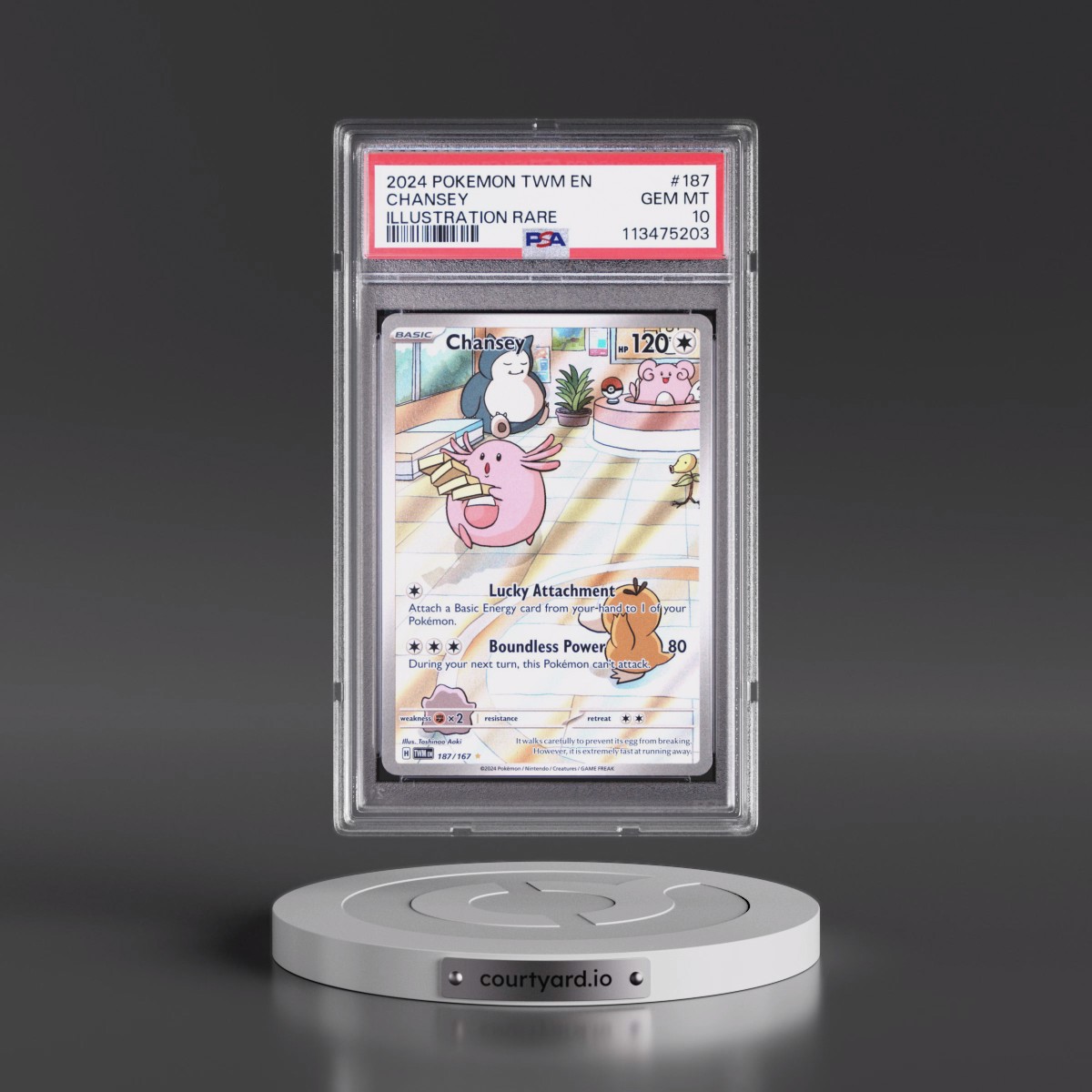 2024 Pokémon Twm EN-Twilight Masquerade #187 Chansey - Illustration Rare (PSA 10 GEM MINT)