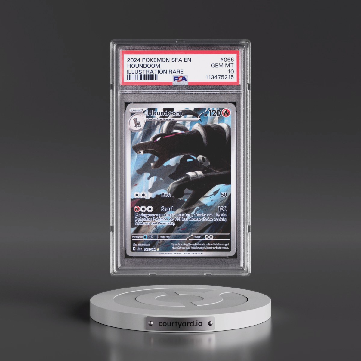 2024 Pokémon Sfa EN-Shrouded Fable #066 Houndoom - Illustration Rare (PSA 10 GEM MINT)
