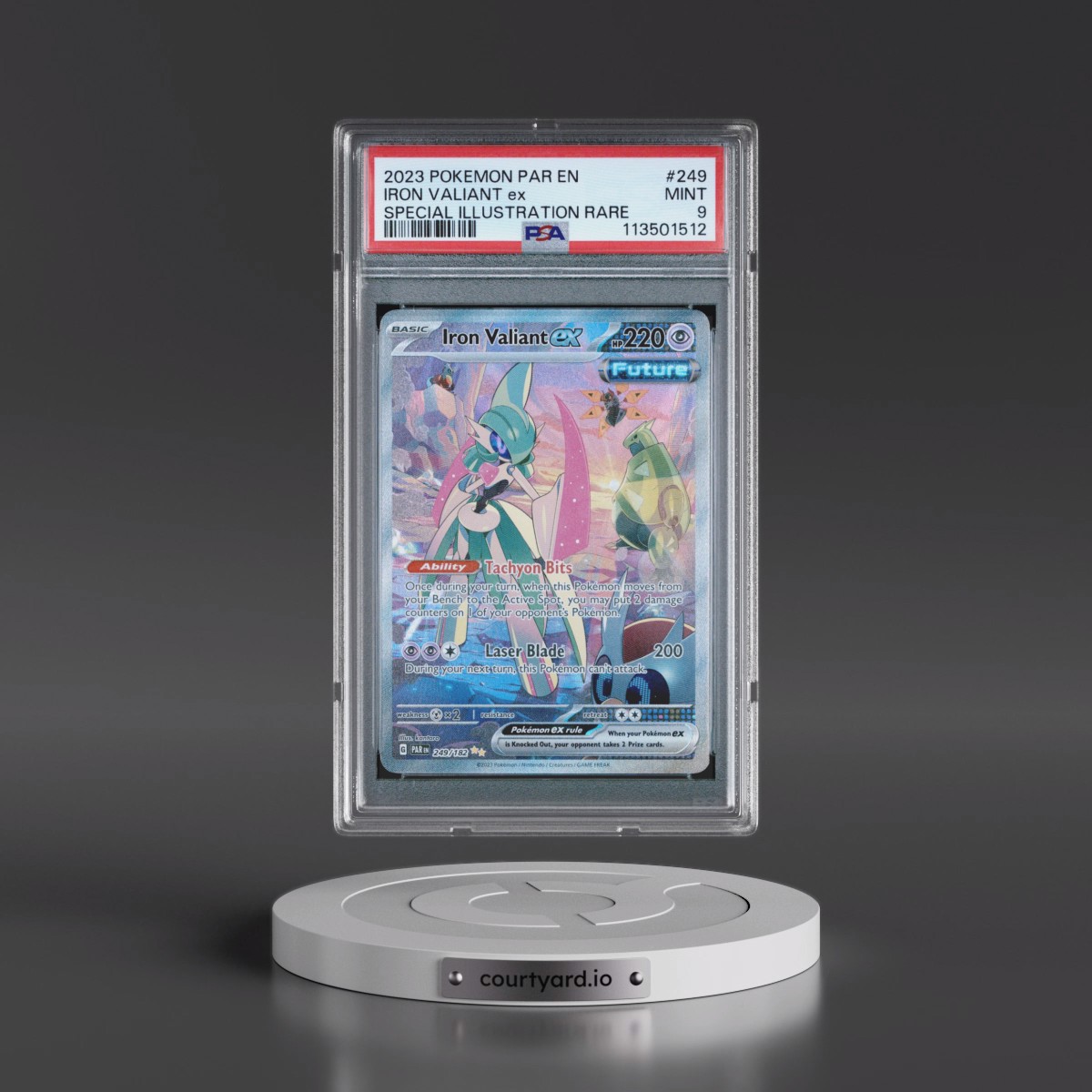 2023 Pokémon Par EN-Paradox Rift #249 Iron Valiant EX - Holo Special Illustration Rare (PSA 9 MINT)