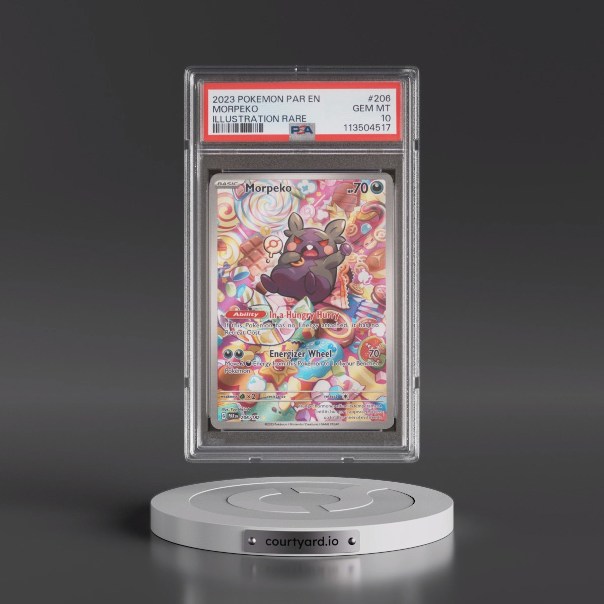 2023 Pokémon Par EN-Paradox Rift #206 Morpeko - Illustration Rare (PSA 10 GEM MINT)