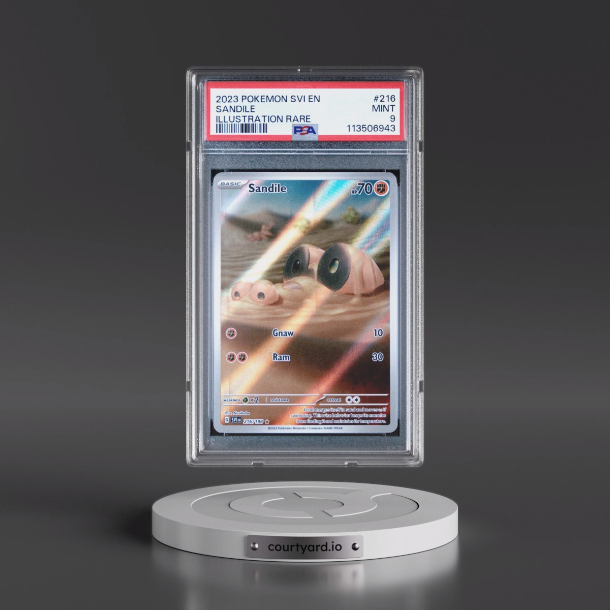 2023 Pokémon Svi EN-Scarlet & Violet #216 Sandile - Illustration Rare (PSA 9 MINT)