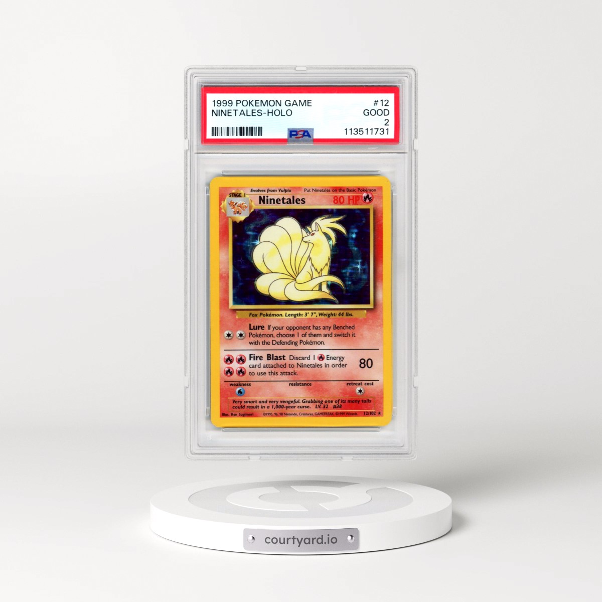 1999 Pokémon Game #12 Ninetales - Holo (PSA 2 GOOD)