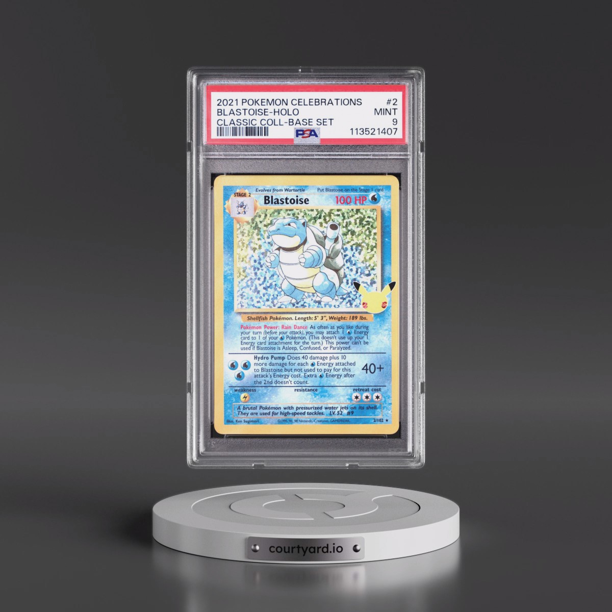 2021 Pokémon Celebrations Classic Collection #2 Blastoise - Holo (PSA 9 MINT)