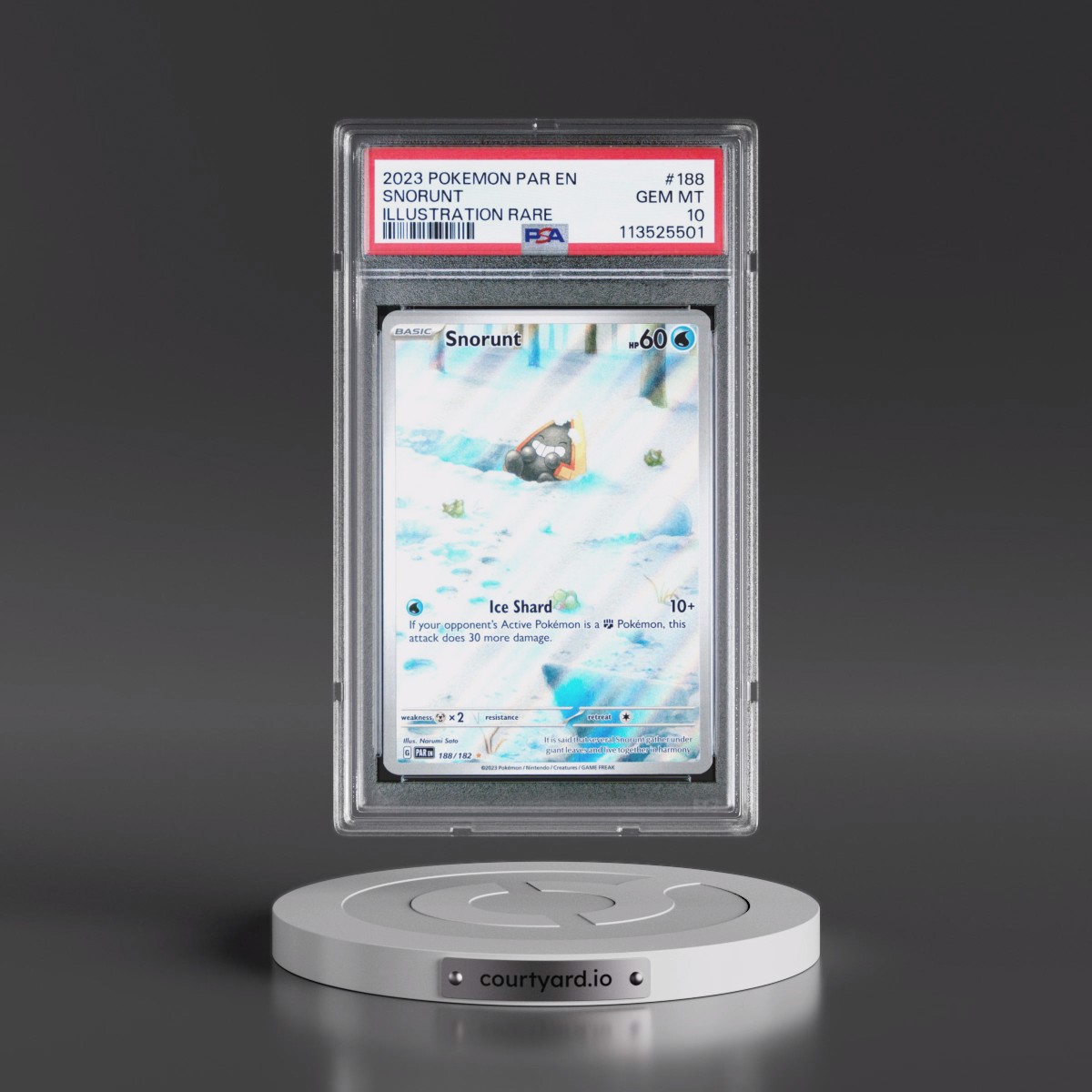 2023 Pokémon Par EN-Paradox Rift #188 Snorunt - Illustration Rare (PSA 10 GEM MINT)