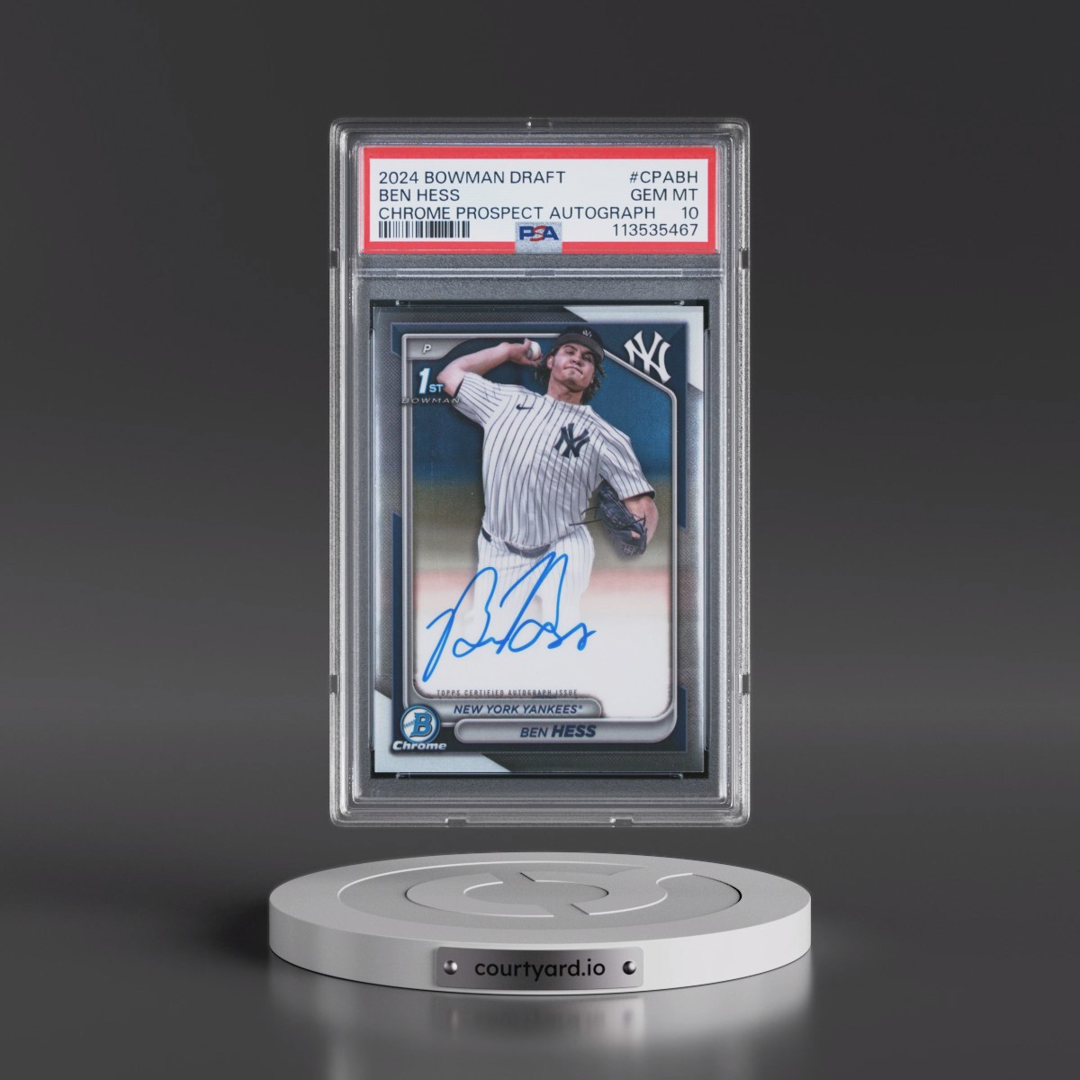 2024 Bowman Draft Chrome Prospect Autographs #CPABH Ben Hess (PSA 10 GEM MINT)