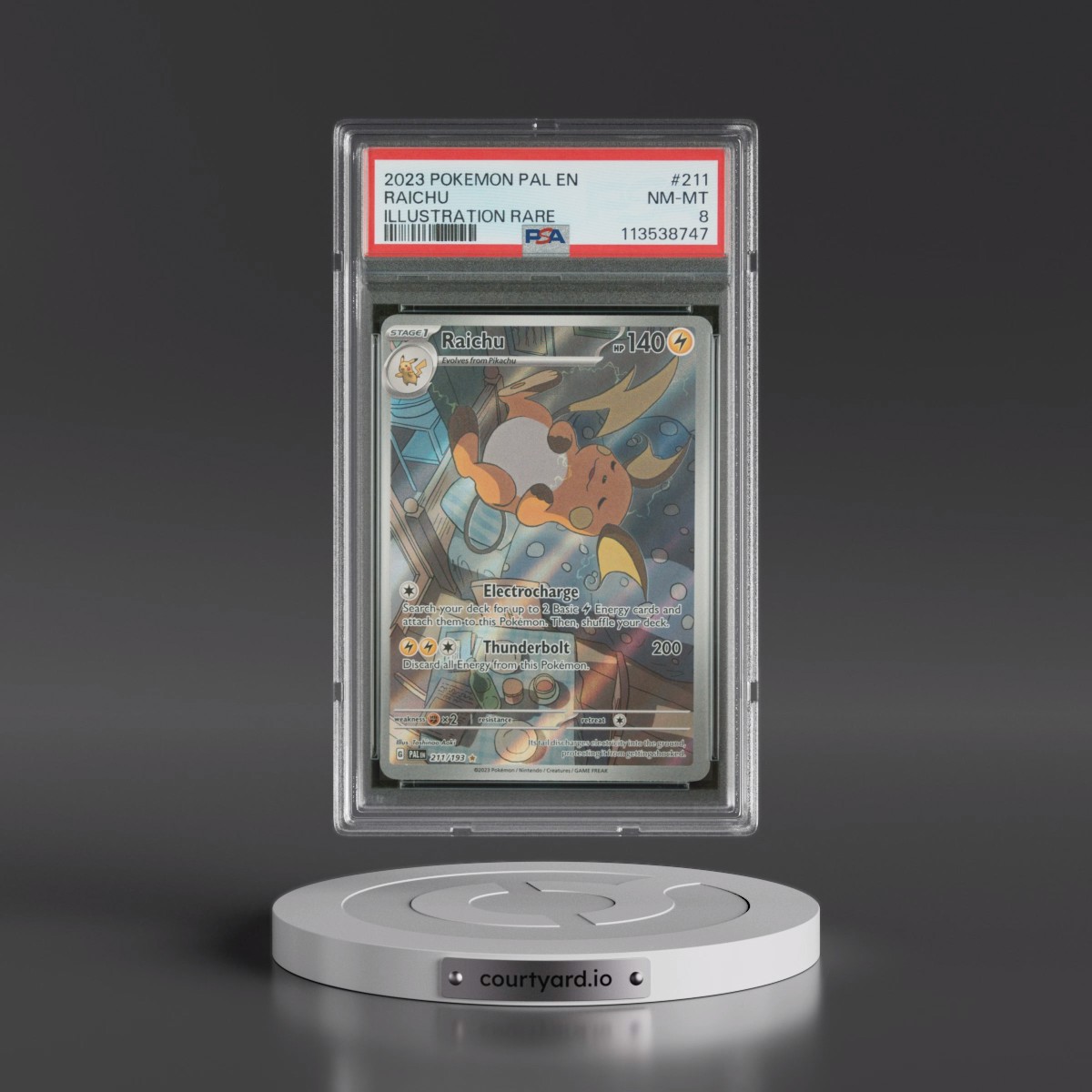 2023 Pokémon Pal EN-Paldea Evolved #211 Raichu - Illustration Rare (PSA 8 NM-MT)