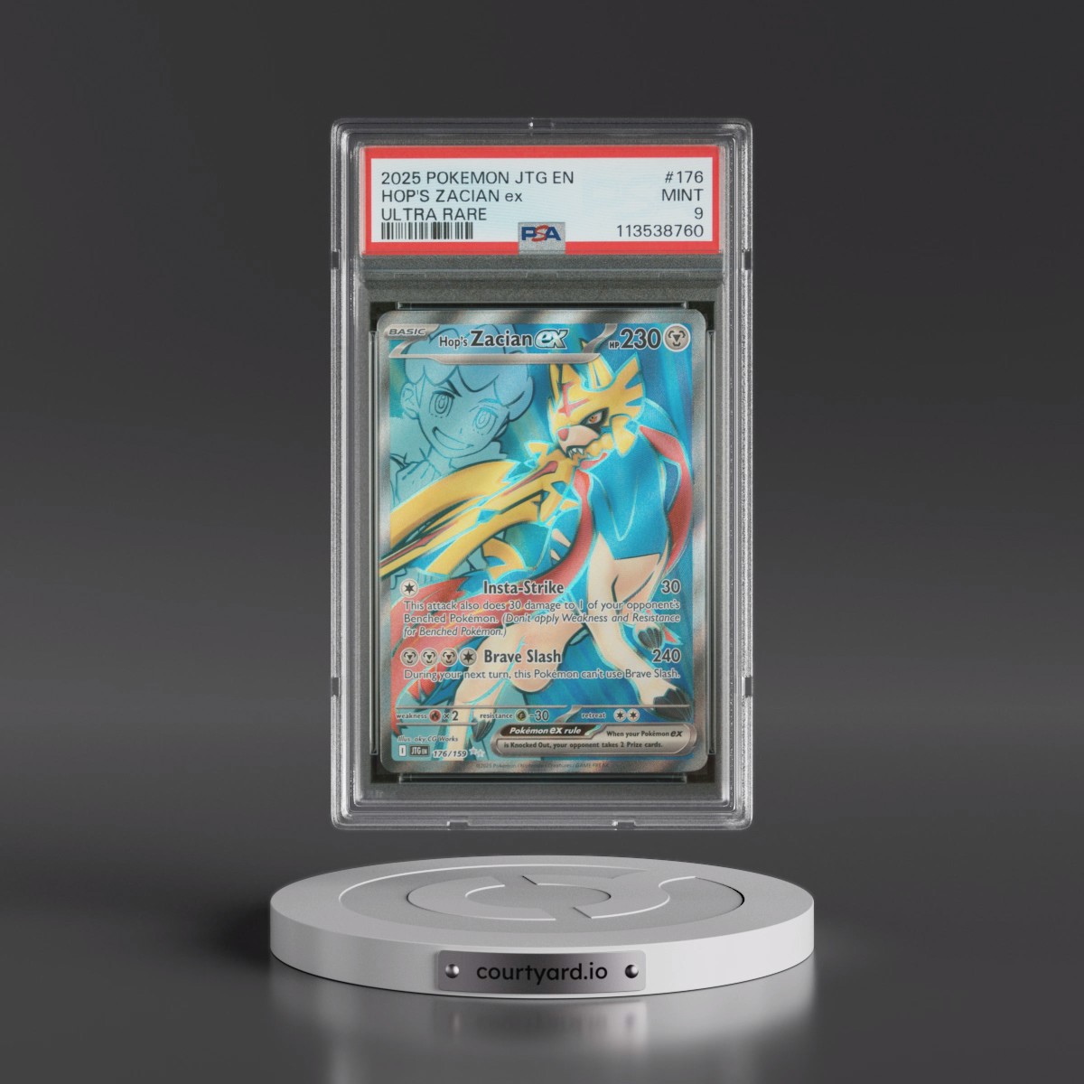2025 Pokémon Jtg EN-Journey Together #176 Hop's Zacian EX - Holo Ultra Rare (PSA 9 MINT)