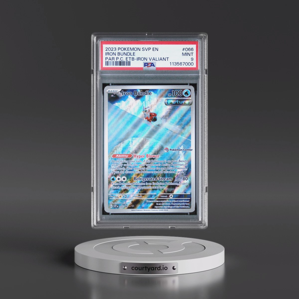 2023 Pokémon Svp EN-SV Black Star Promo #066 Iron Bundle - Paradox Rift Pokemon Center Elite Trainer Box-Iron Valiant (PSA 9 MINT)