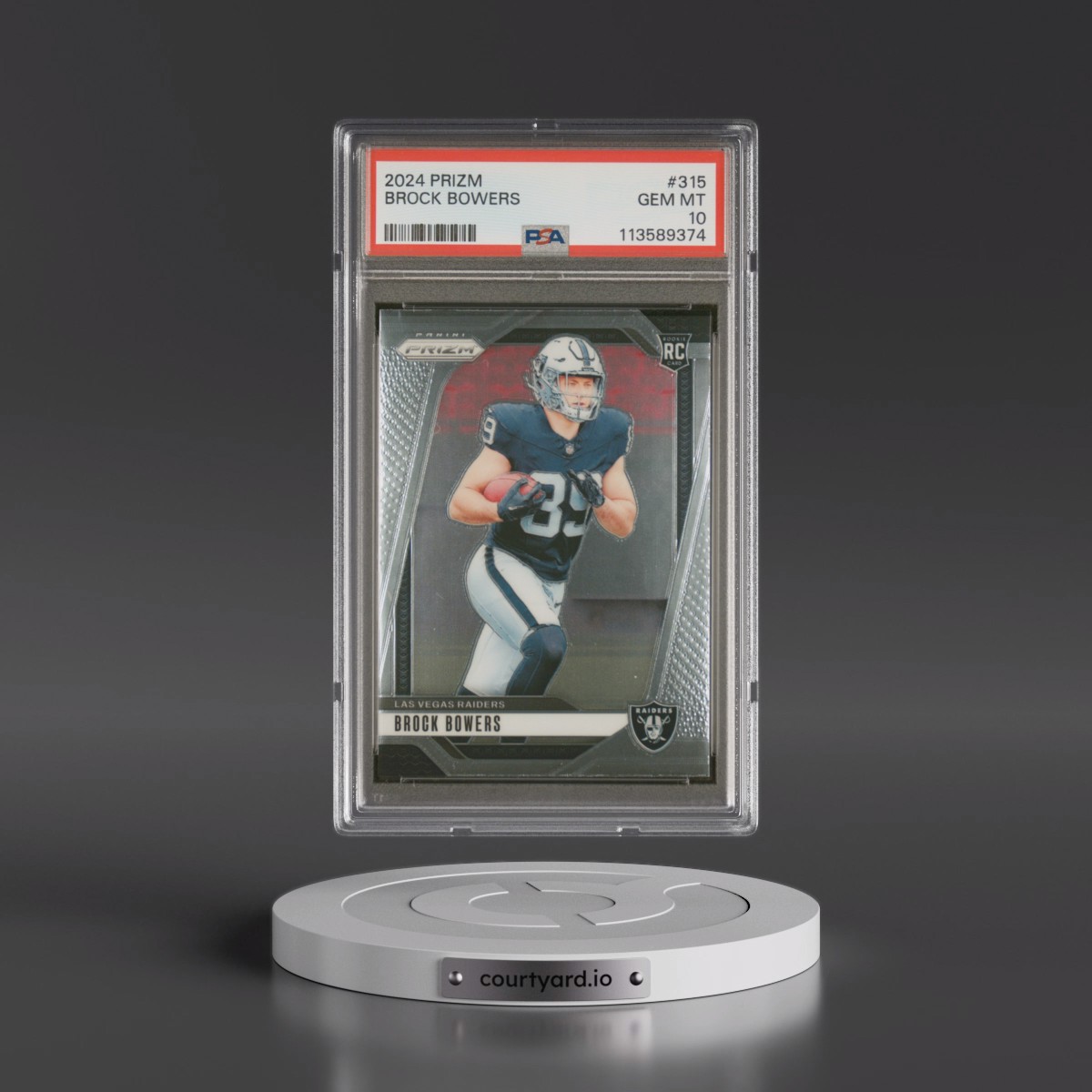 2024 Panini Prizm #315 Brock Bowers (PSA 10 GEM MINT)