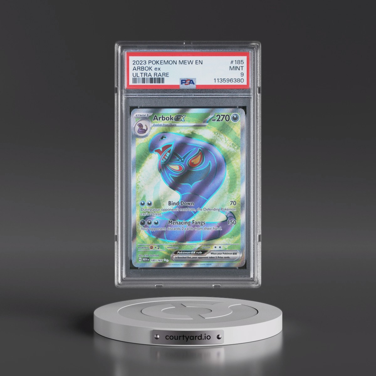 2023 Pokémon Mew EN-151 #185 Arbok EX - Holo Ultra Rare (PSA 9 MINT)