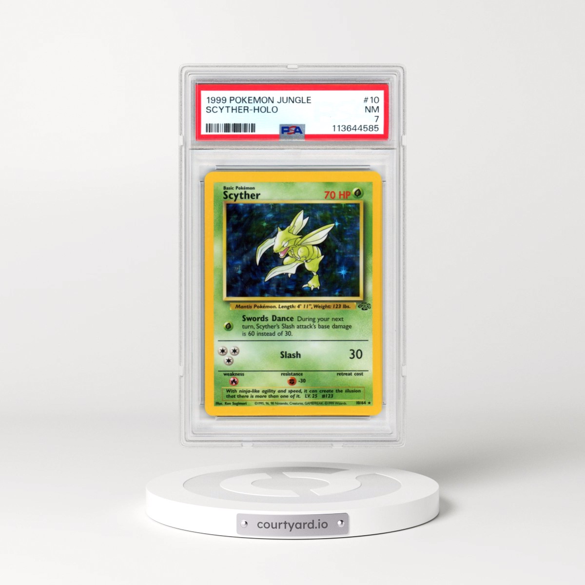 1999 Pokémon Jungle #10 Scyther - Holo (PSA 7 NM)