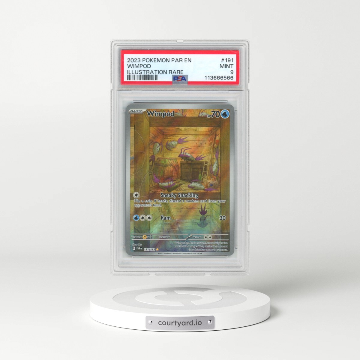 2023 Pokémon Par EN-Paradox Rift #191 Wimpod - Illustration Rare (PSA 9 MINT)