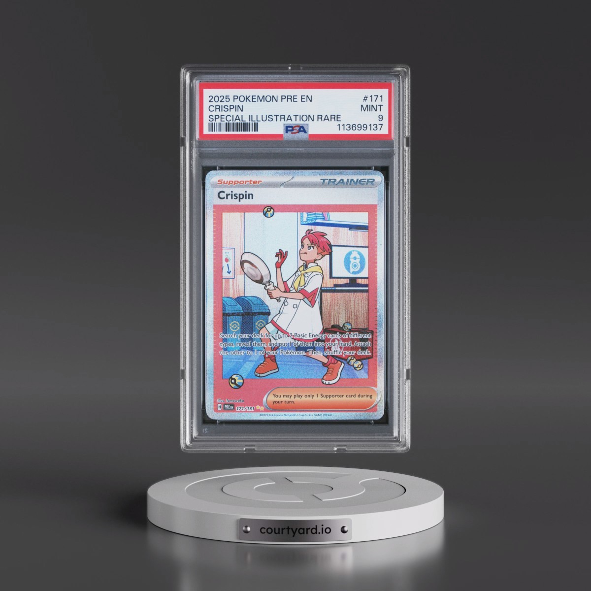 2025 Pokémon Pre EN-Prismatic Evolutions #171 Crispin - Special Illustration Rare (PSA 9 MINT)