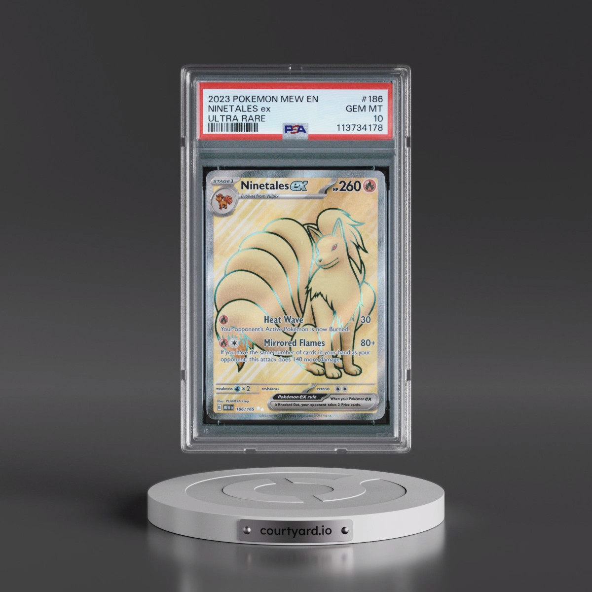 2023 Pokémon Mew EN-151 #186 Ninetales EX - Holo Ultra Rare (PSA 10 GEM MINT)