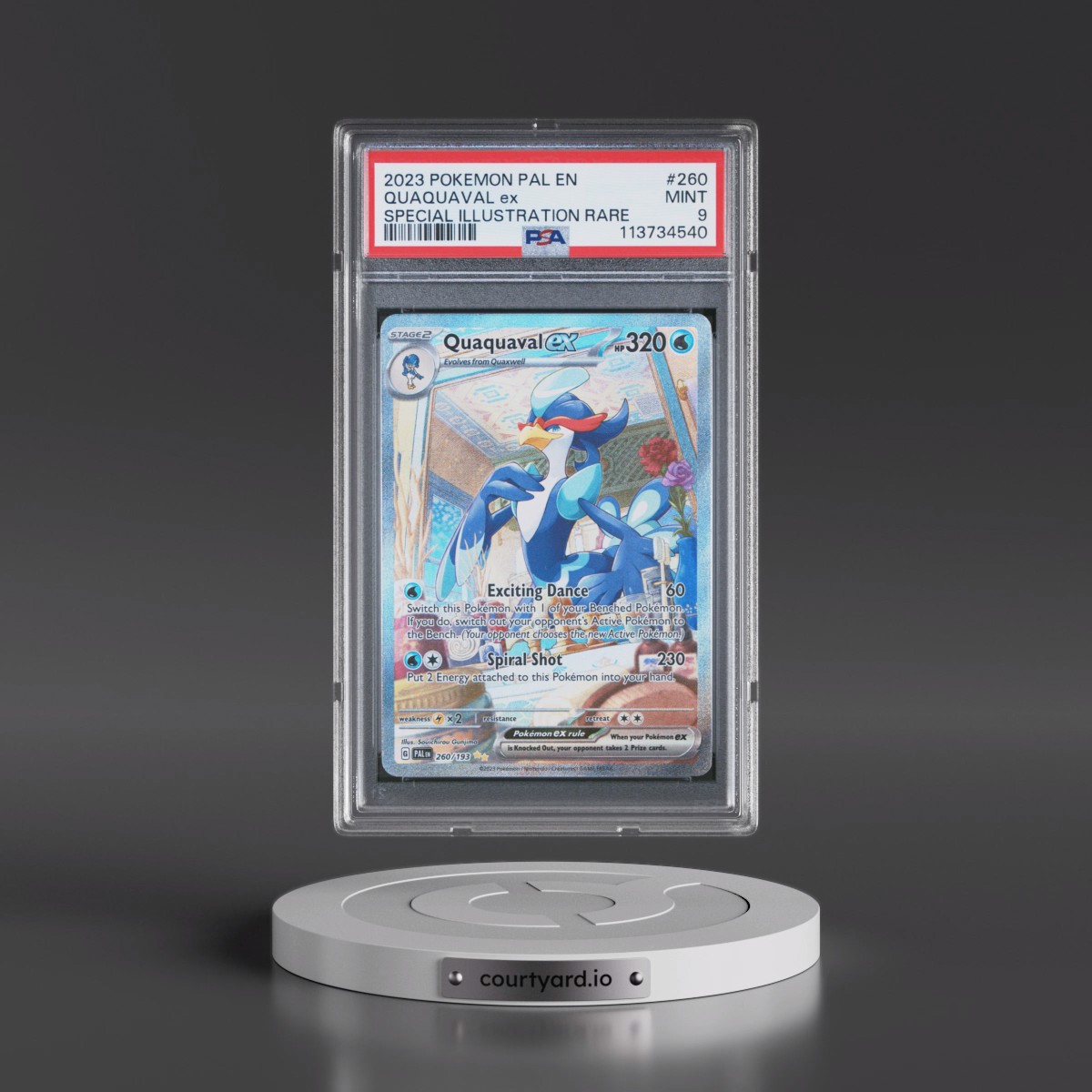 2023 Pokémon Pal EN-Paldea Evolved #260 Quaquaval EX - Holo Special Illustration Rare (PSA 9 MINT)