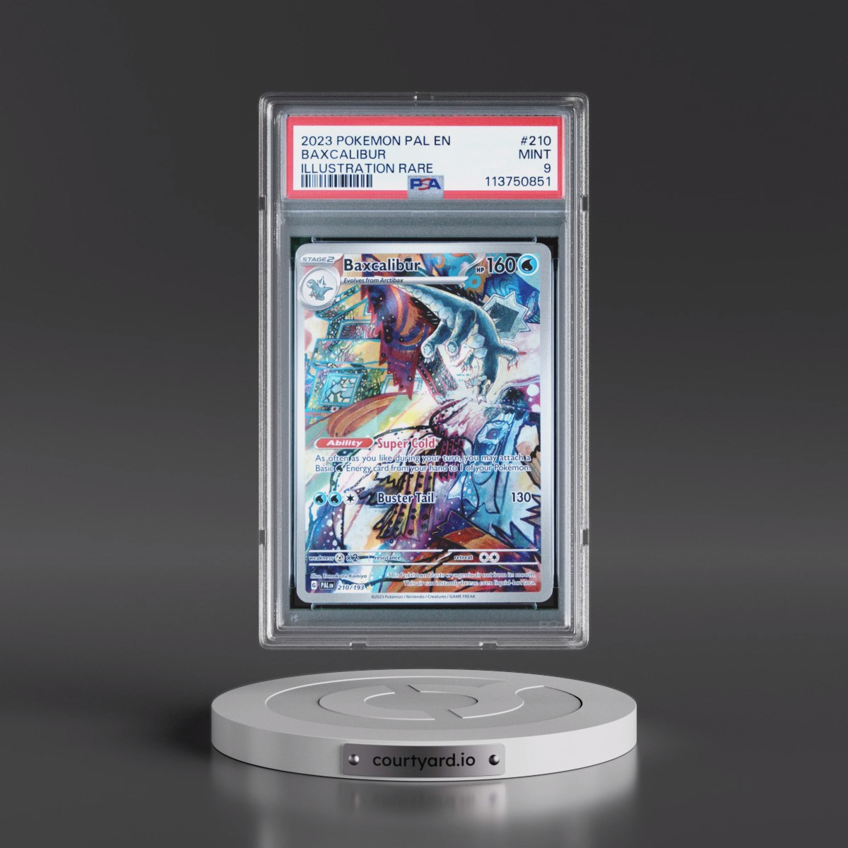 2023 Pokémon Pal EN-Paldea Evolved #210 Baxcalibur - Illustration Rare (PSA 9 MINT)
