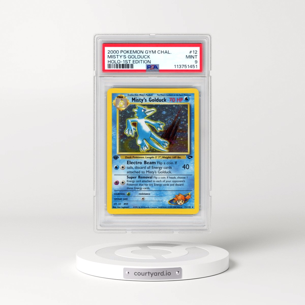 2000 Pokémon Gym Challenge #12 Misty's Golduck - 1st Edition Holo (PSA 9 MINT)