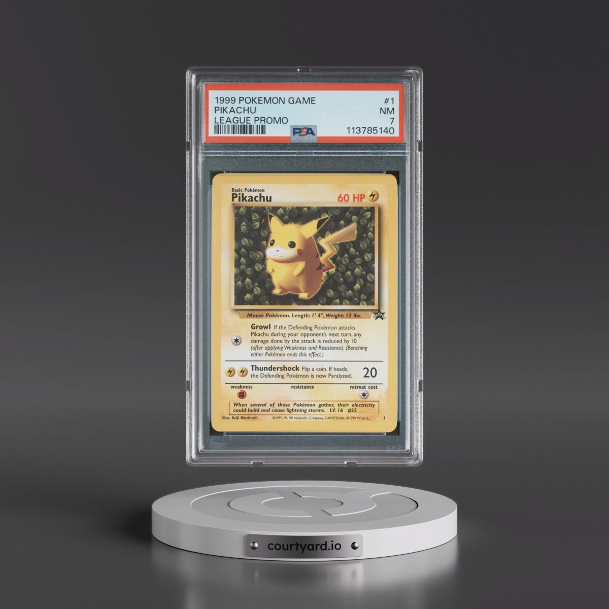 1999 Pokémon League Promo #1 Pikachu (PSA 7 NM)