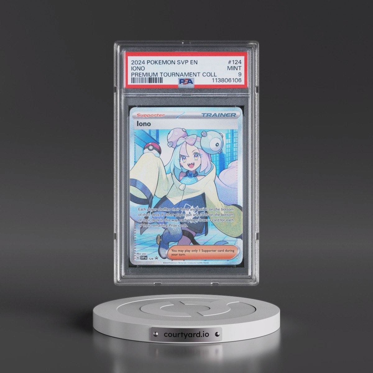 2024 Pokémon Svp EN-SV Black Star Promo #124 Iono - Iono Premium Tournament Collection (PSA 9 MINT)