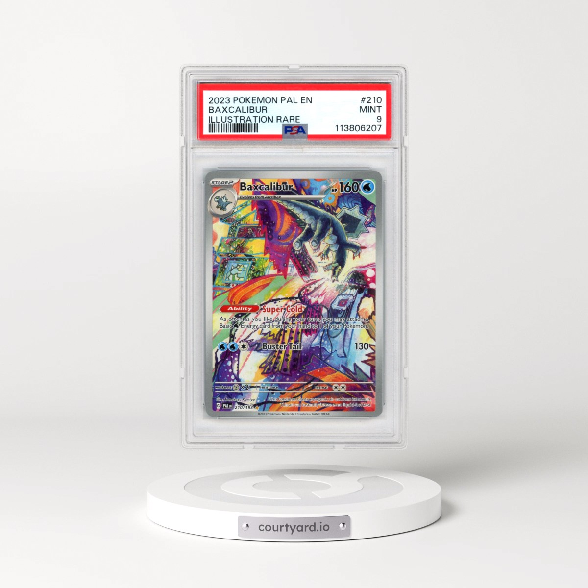 2023 Pokémon Pal EN-Paldea Evolved #210 Baxcalibur - Illustration Rare (PSA 9 MINT)