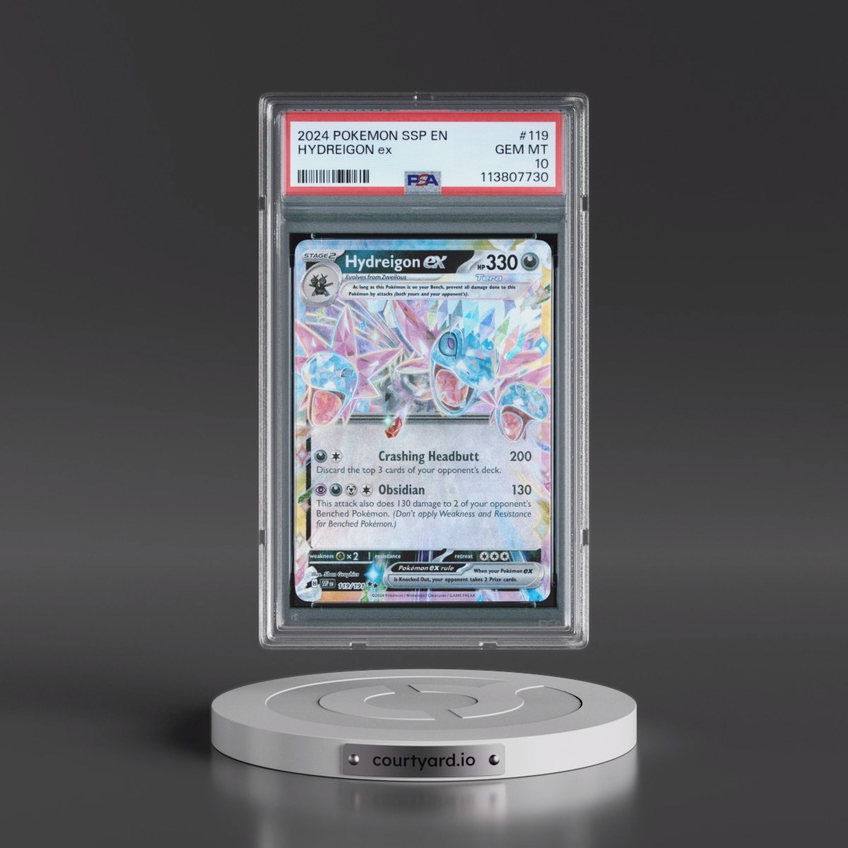 2024 Pokémon Ssp EN-Surging Sparks #119 Hydreigon EX - Holo (PSA 10 GEM MINT)