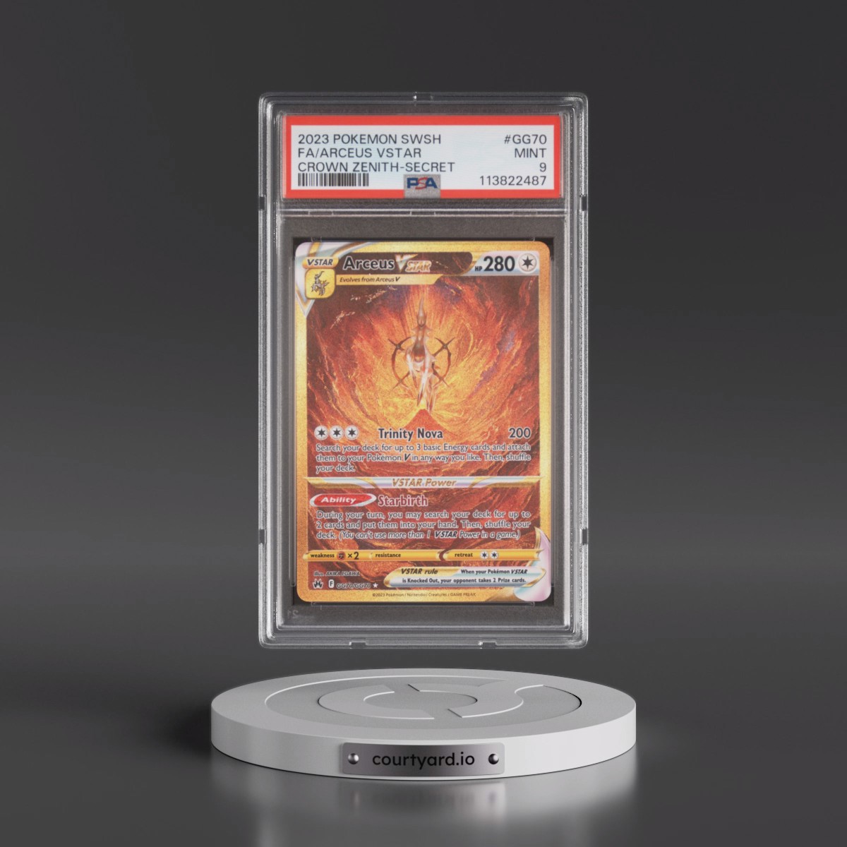 2023 Pokémon Sword and Shield Crown Zenith Arceus Vstar - Full Art Secret #GG70 PSA 9