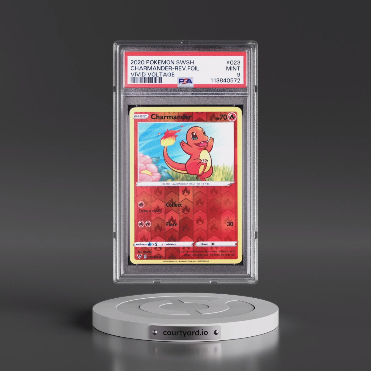 2020 Pokémon Sword & Shield Vivid Voltage #023 Charmander - Reverse Foil (PSA 9 MINT)