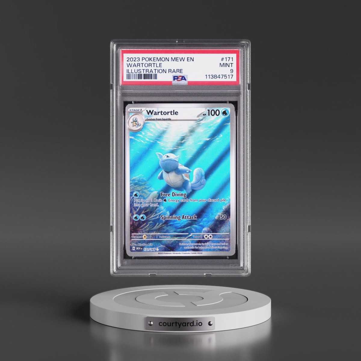 2023 Pokémon Mew EN-151 #171 Wartortle - Illustration Rare (PSA 9 MINT)