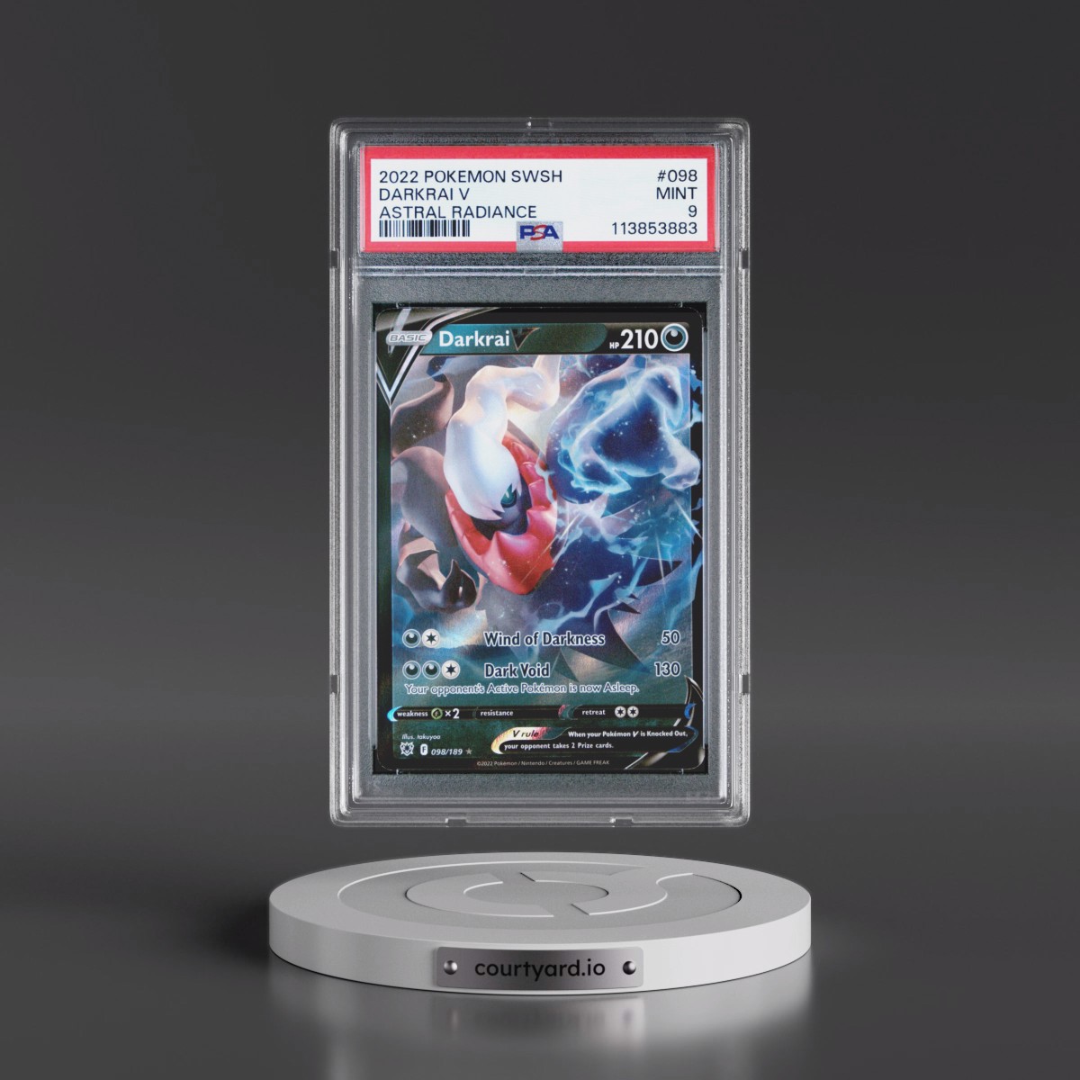 2022 Pokémon Sword & Shield Astral Radiance #098 Darkrai V - Holo (PSA 9 MINT)