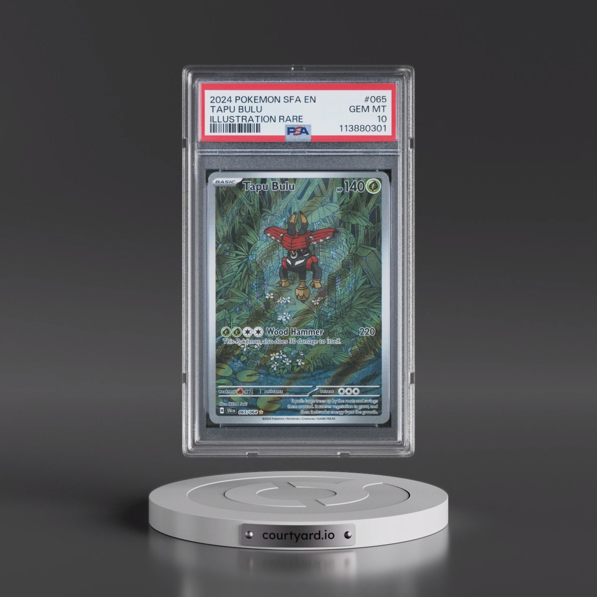 2024 Pokémon Sfa EN-Shrouded Fable #065 Tapu Bulu - Illustration Rare (PSA 10 GEM MINT)