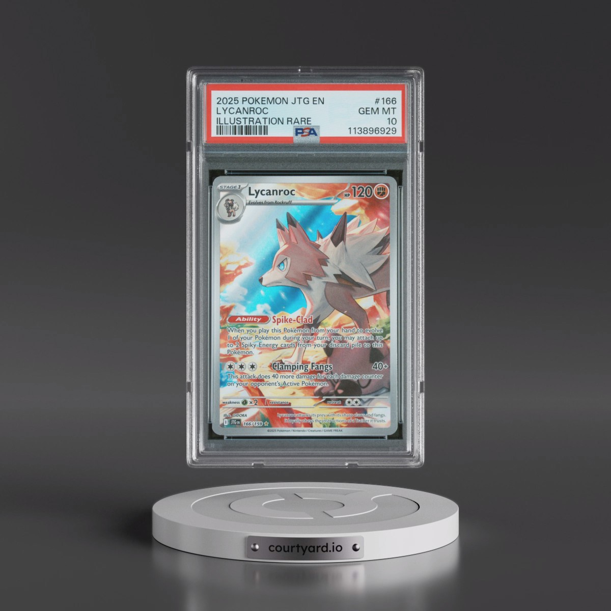2025 Pokémon Jtg EN-Journey Together #166 Lycanroc - Illustration Rare (PSA 10 GEM MINT)