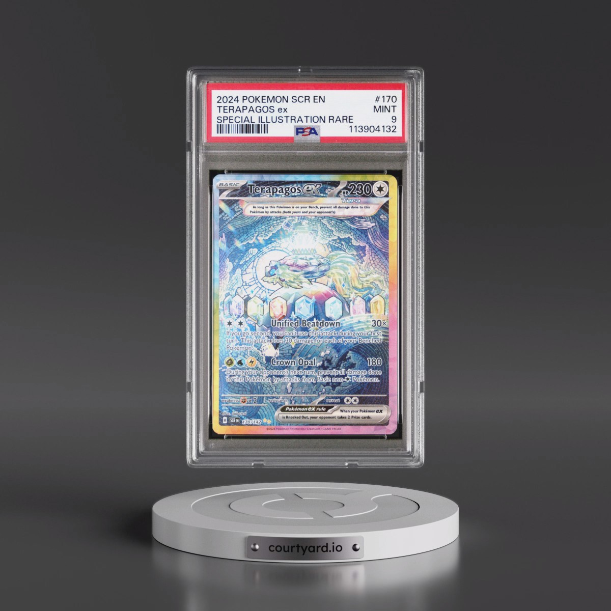 2024 Pokémon Scr EN-Stellar Crown #170 Terapagos EX - Holo Special Illustration Rare (PSA 9 MINT)