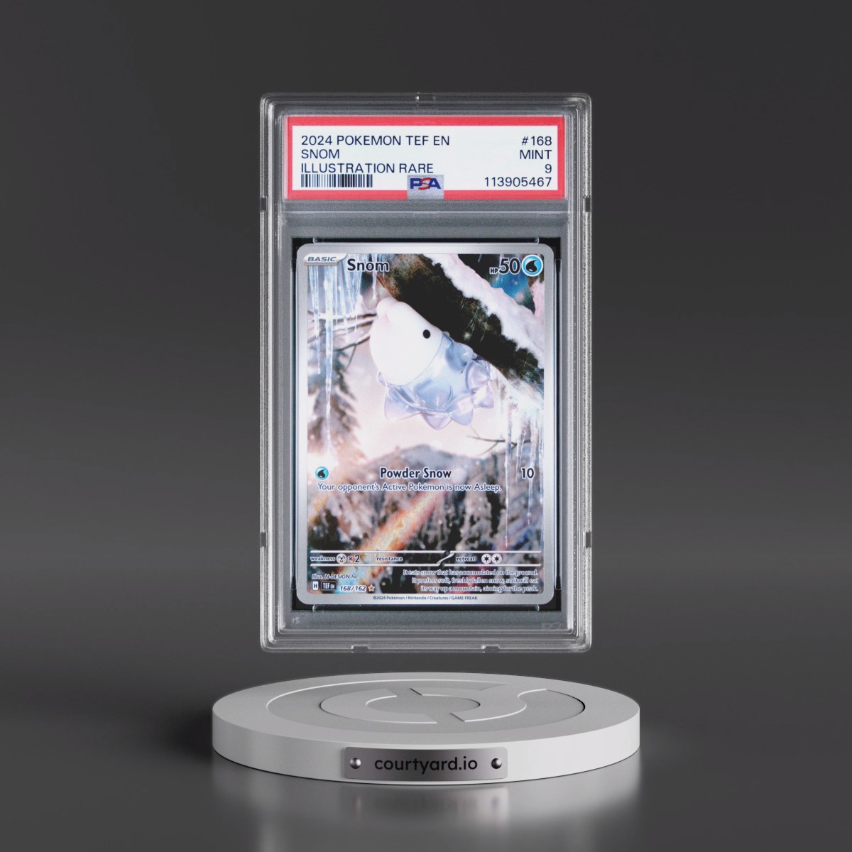 2024 Pokémon Tef EN-Temporal Forces #168 Snom - Illustration Rare (PSA 9 MINT)