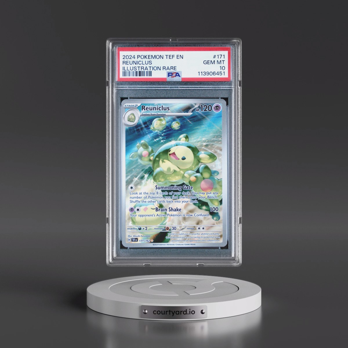 2024 Pokémon Tef EN-Temporal Forces #171 Reuniclus - Illustration Rare (PSA 10 GEM MINT)