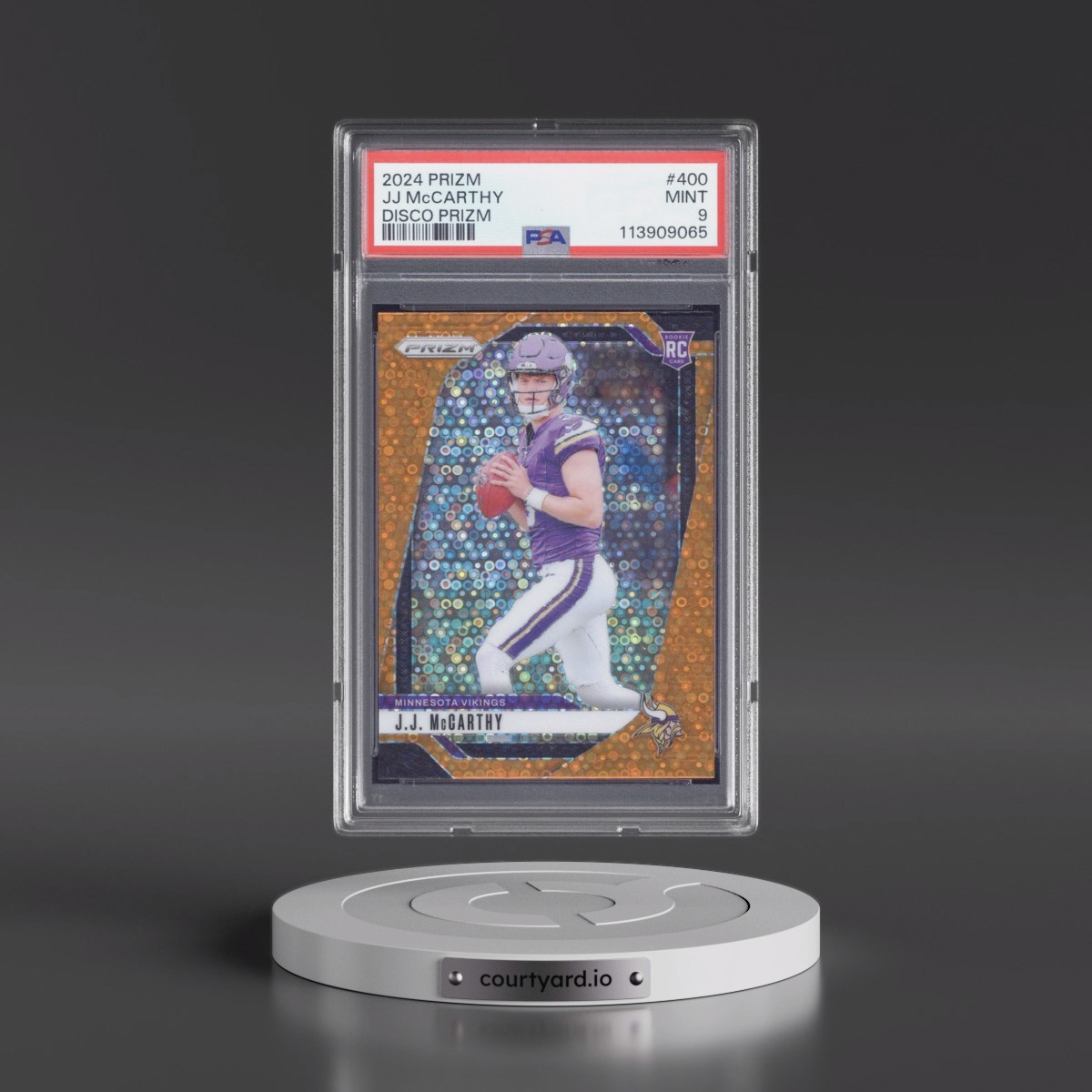 2024 Panini Prizm #400 JJ McCarthy - Disco Prizm (PSA 9 MINT)