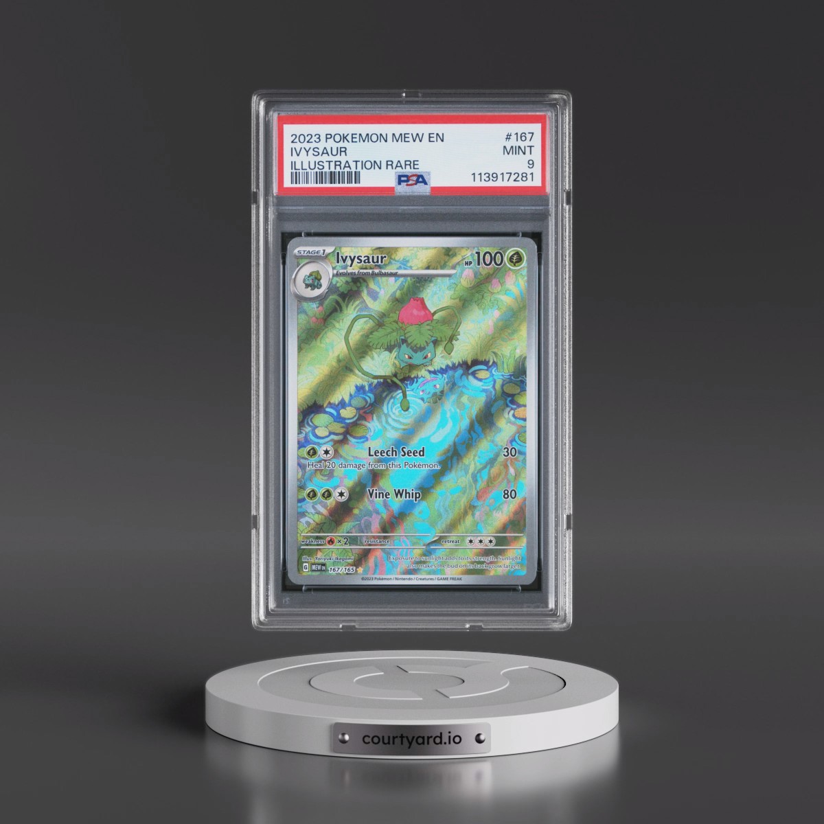 2023 Pokémon Mew EN-151 #167 Ivysaur - Illustration Rare (PSA 9 MINT)