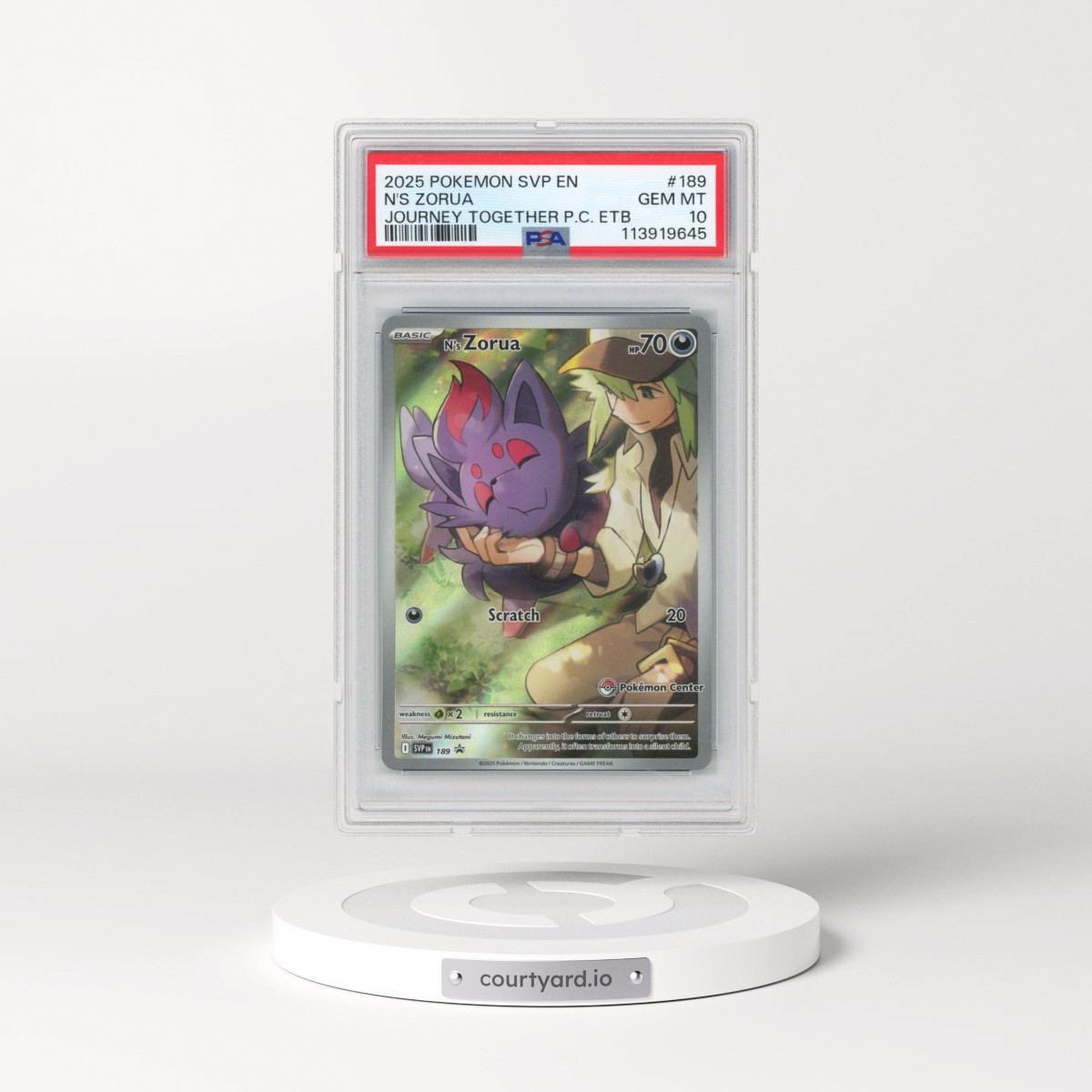 2025 Pokémon Svp EN-SV Black Star Promo #189 N's Zorua - Journey Together Pokemon Center Elite Trainer Box (PSA 10 GEM MINT)